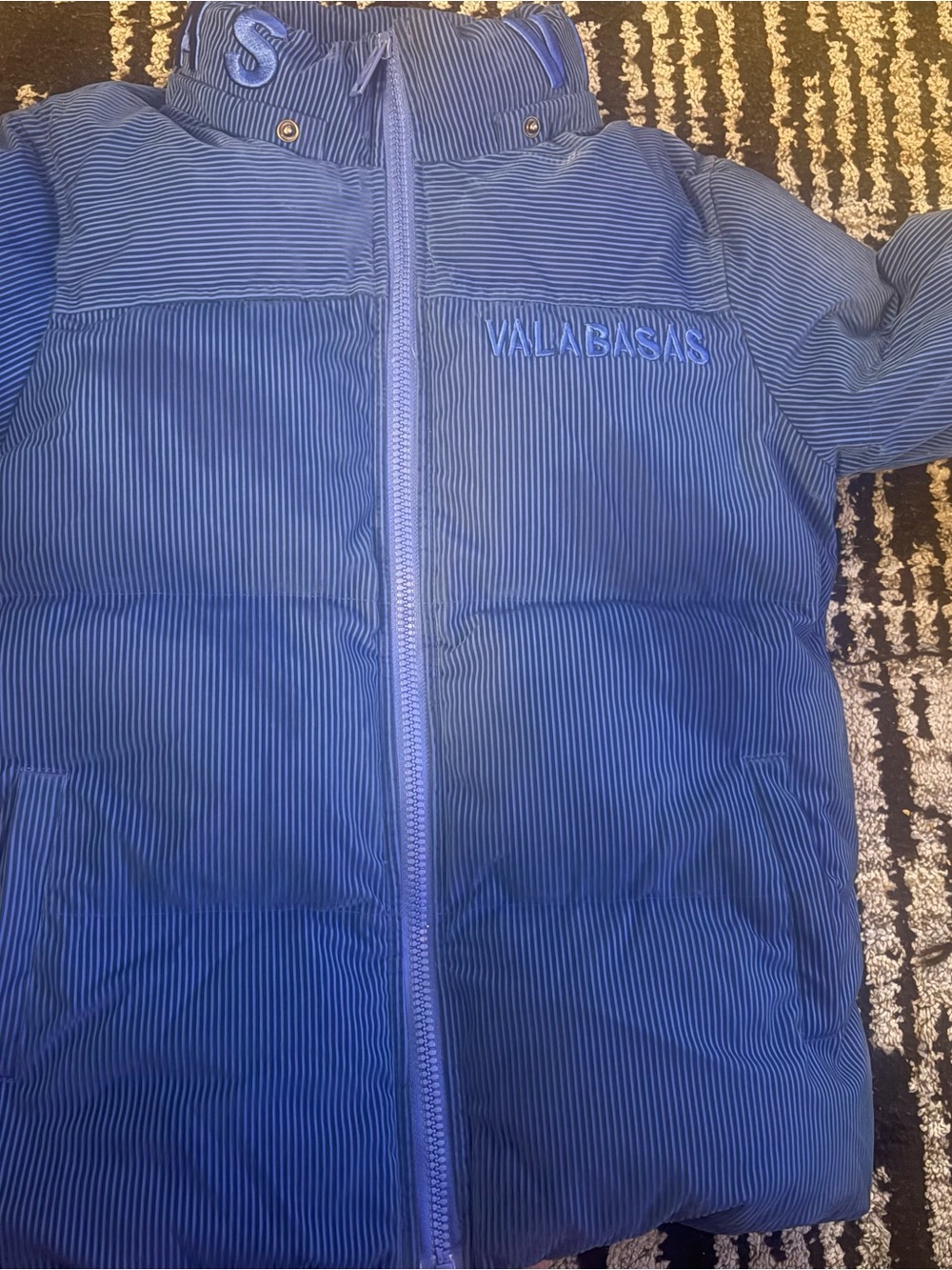 Valabasas Kids Blue Striped Puffer Jacket